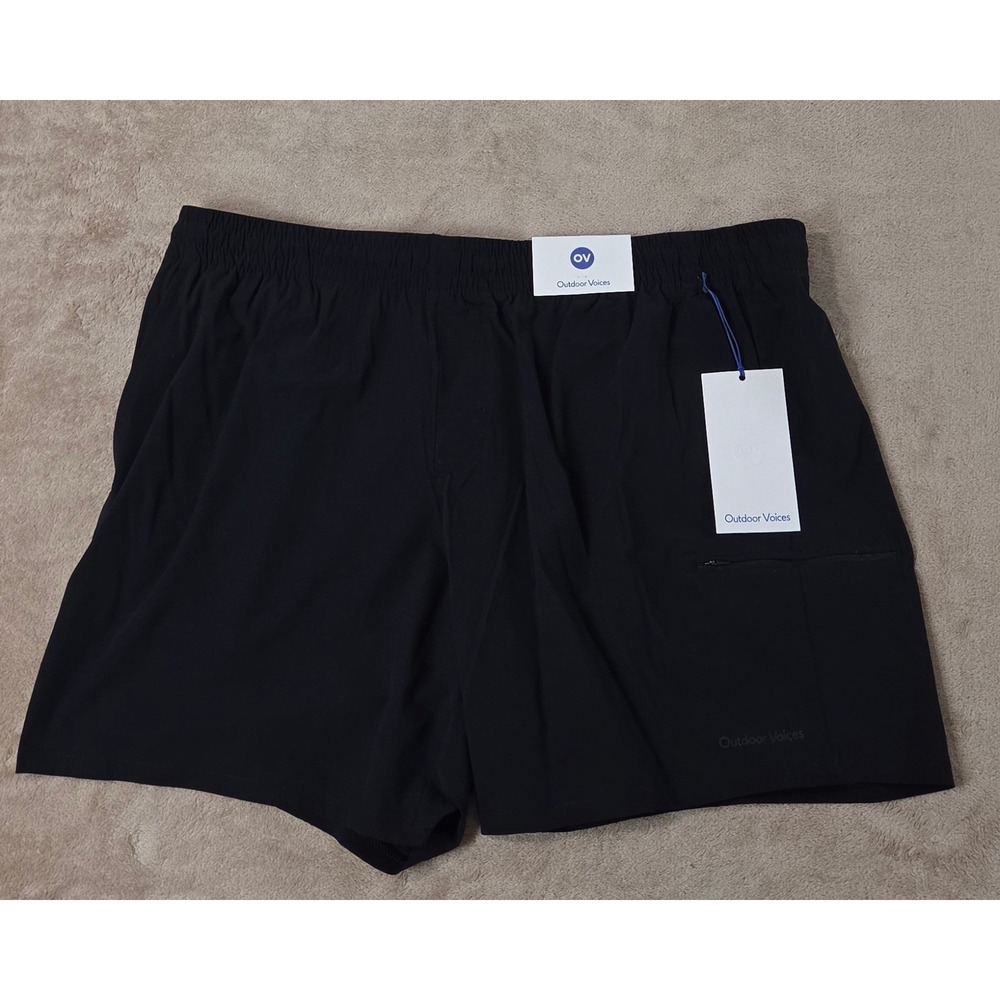 Outdoor Voices High Stream Shorts 7" Men 2XL Black OV61302 Performance New $78